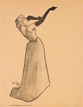 HENRI-GABRIEL IBELS (1867-1936).  [YVETTE GUILBERT.] Circa 1894. 23¾x19 inches, 60¼x48½ cm. Eugène Verneau, Paris.